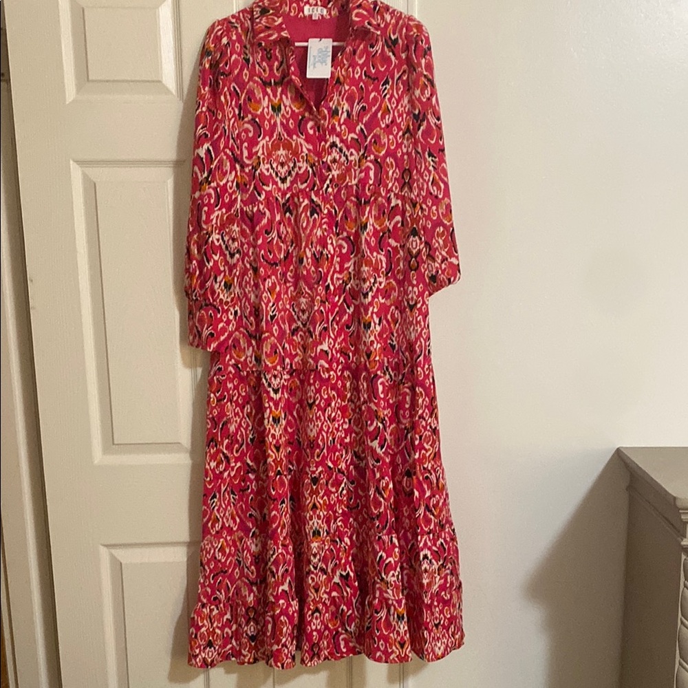 Vibrant Pink Patterned Dress